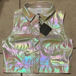 Le Lis Holographic Cropped Vest